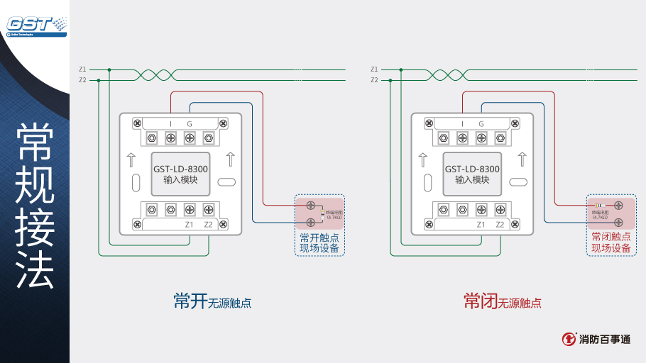 海灣GST-LD-8300輸入模塊接線